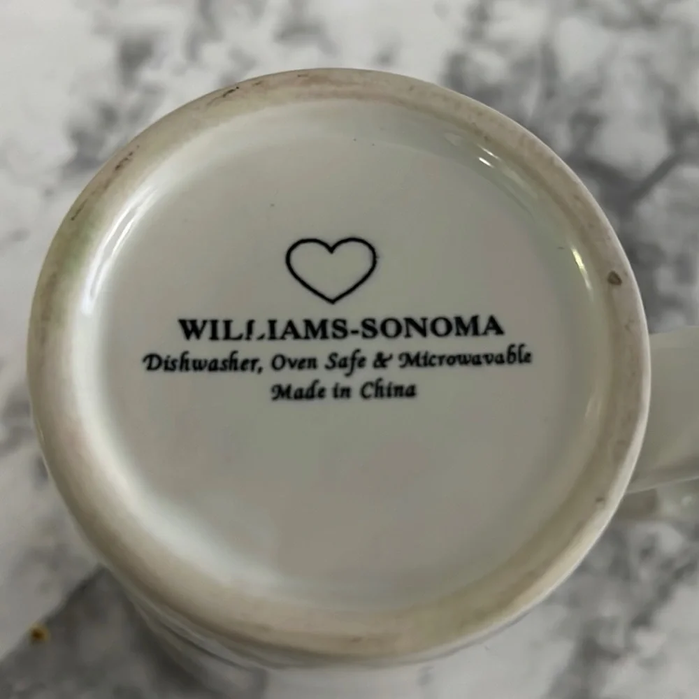 William Sonoma Heart Handle coffee mug